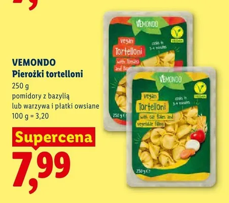 Pierożki tortelloni z pomidorami i bazylią VEMONDO promocja w Lidl