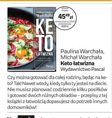 Książka Paulina Warchała, Michał Warchała Keto łatwizna Wydawnictwo Pascal promocja w Empik
