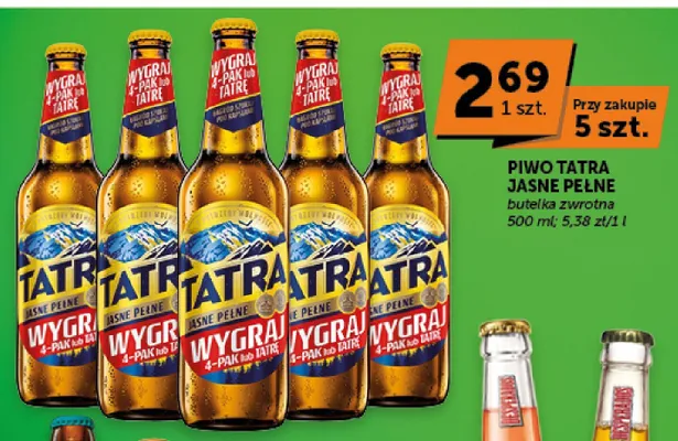Piwo Tatra Jasne Pełne promocja w Groszek
