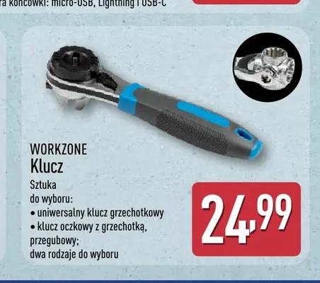 Uniwersalny klucz grzechotkowy Workzone promocja w Aldi