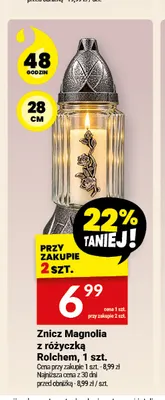 Znicz Magnolia z różyczką Rolchem promocja w Twój Market