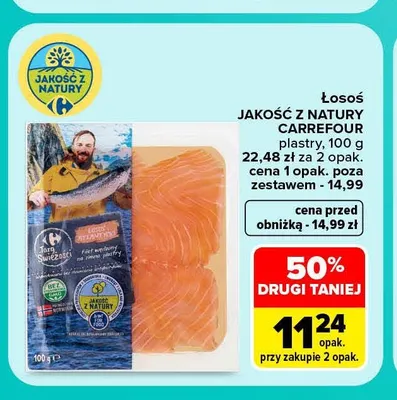 Łosoś plastry Jakość z Natury Carrefour promocja w Carrefour