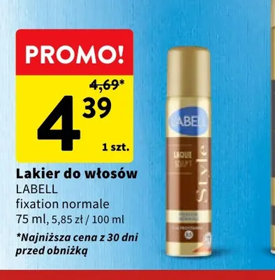 Lakier do włosów Labell fixation normale promocja w Intermarche