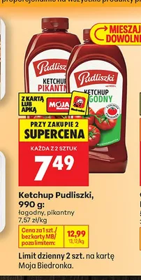 Ketchup Pudliszki pikantny promocja w Biedronka