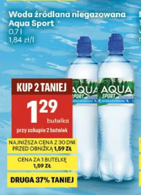 Woda źródlana niegazowana Aqua Sport promocja w Delikatesy Centrum
