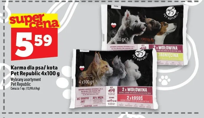 Karma dla psa Pet Republic 4-pak wołowina i jagnięcina promocja w TOPAZ
