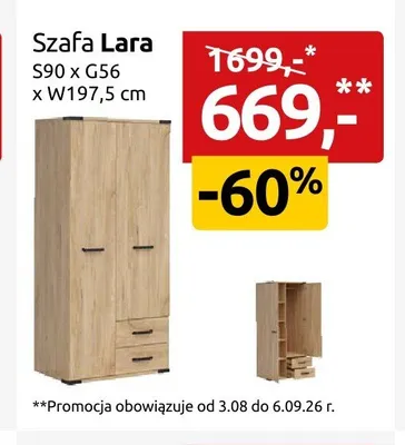 Szafa Lara promocja w Black Red White
