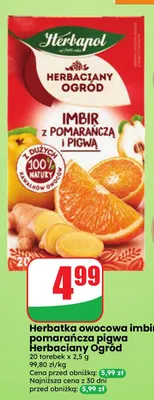Herbatka owocowa imbir pomarańcza pigwa Herbaciany Ogród Herbapol promocja w Dino