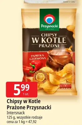 Chipsy w Kotle Prażone Przysnacki papryka czerwona promocja w Leclerc