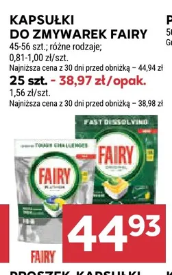 Kapsułki do zmywarek Fairy promocja w Stokrotka