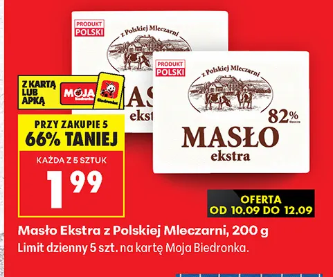 Masło ekstra z Polskiej Mleczarni promocja w Biedronka