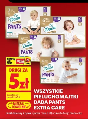 Pieluchomajtki Dada Pants Extra Care promocja w Biedronka