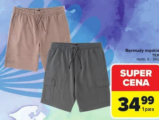 Bermudy męskie TEX rozm. S-3XL promocja w Carrefour