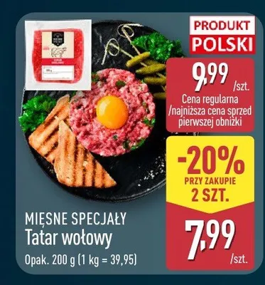 Tatar wołowy SZTUKA MIĘSA promocja w Aldi