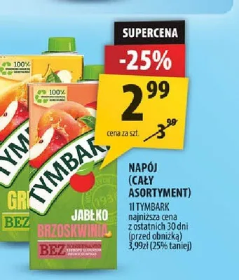 Napój Tymbark Jabłko Brzoskwinia promocja w Arhelan