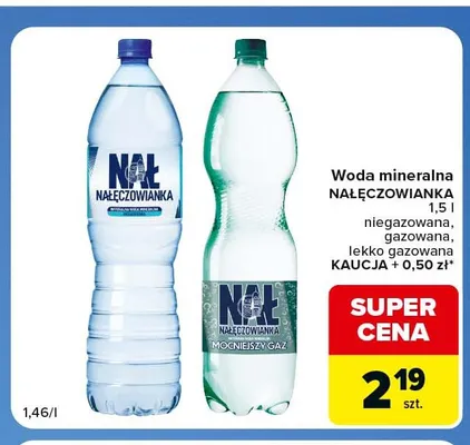 Woda mineralna niegazowana Nałęczowianka promocja w Carrefour Express