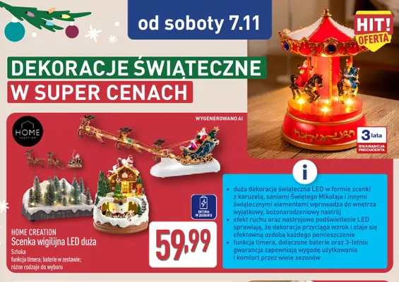 Scenka wigilijna LED duża Home Creation promocja w Aldi