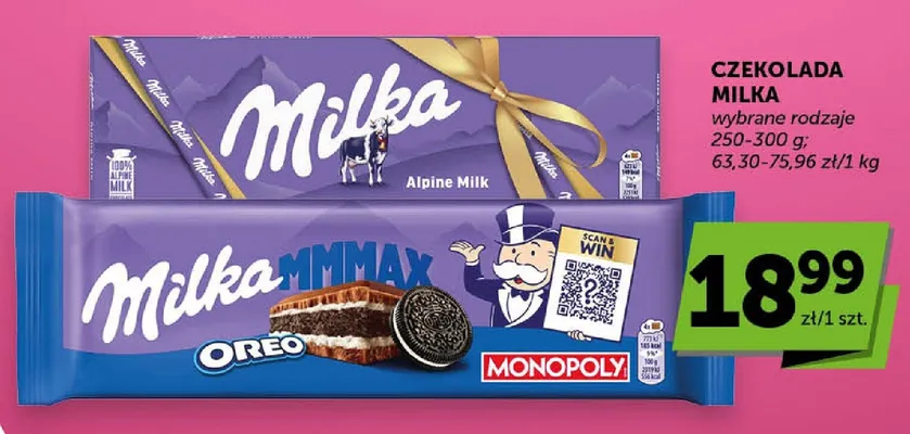 Czekolada alpine milk Milka promocja w Groszek