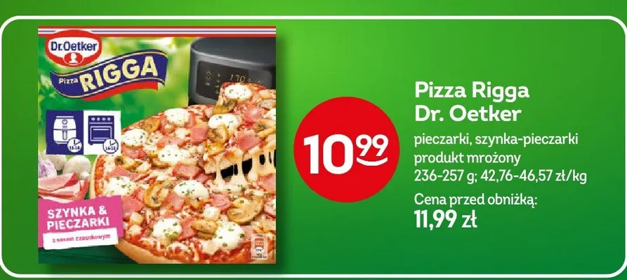 Pizza rigga pieczarki szynka-pieczarki produkt mrożony promocja w Żabka