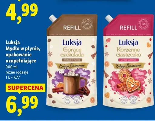 Mydło w płynie, opakowanie uzupełniające Korzenne ciasteczko promocja w Lidl