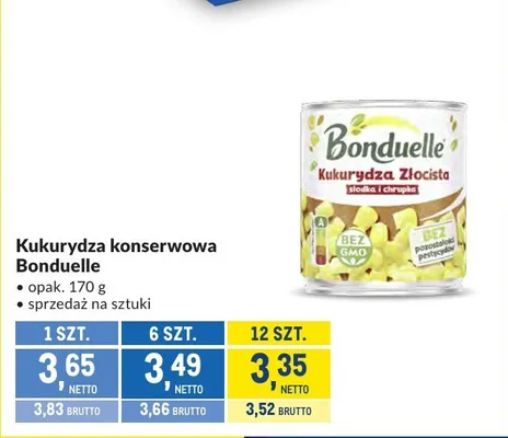 Kukurydza konserwowa Bonduelle złocista promocja w Makro