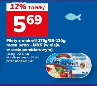 Filety z makreli w oleju, w pomidorach promocja w Hitpol