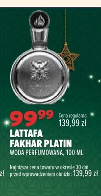 Woda perfumowana Lattafa Fakhar Platin promocja w Drogerie Natura