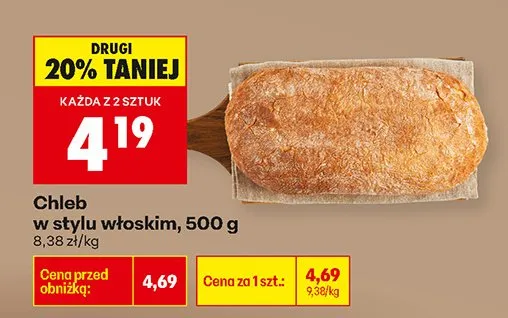 Chleb w stylu włoskim promocja w Biedronka