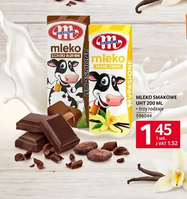 Mleko UHT smakowe Wypasione waniliowe Mlekovita promocja w Selgros