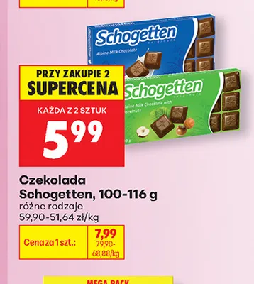 Czekolada Schogetten promocja w Biedronka
