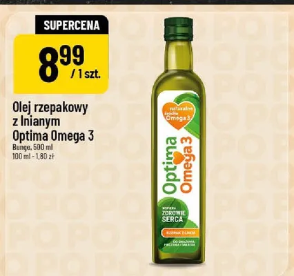 Olej rzepakowy z lnianym Optima Omega 3 promocja w POLOmarket