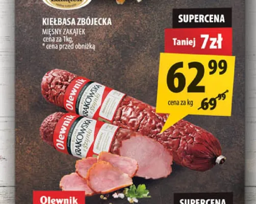 Kiełbasa Krakowska Sucha z Szynki Olewnik promocja w Arhelan