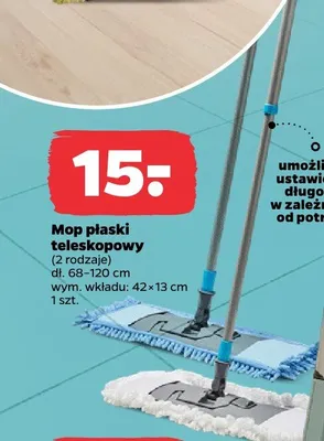 Mop płaski teleskopowy promocja w Netto