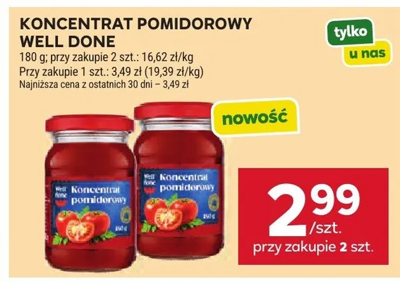 Koncentrat pomidorowy Well Done promocja w Stokrotka