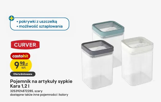 Pojemnik na artykuły sypkie Curver Kara 1,2 l promocja w Castorama