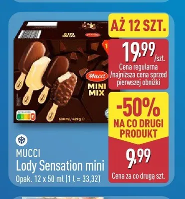Lody Sensation mini Mucci 12-pak 50 ml promocja w Aldi
