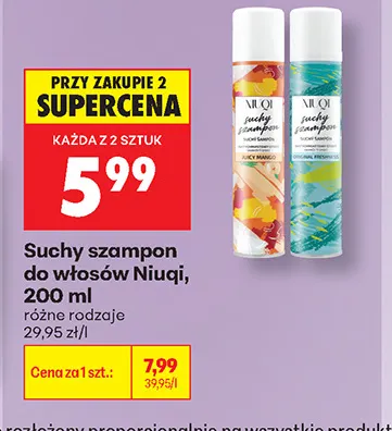 Suchy szampon do włosów Niuqi Juicy Mango promocja w Biedronka