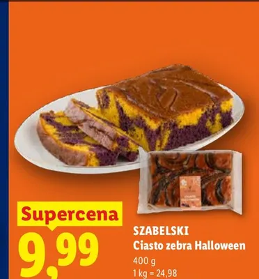 Ciasto zebra Halloween Szabelski promocja w Lidl