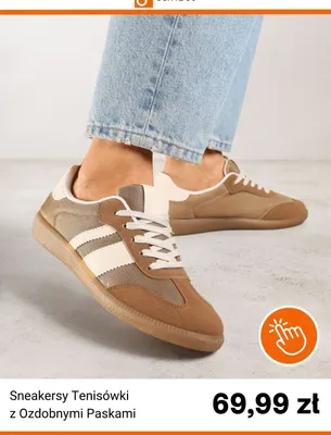 Sneakersy tenisówki z ozdobnymi paskami Born2be promocja w Born2be