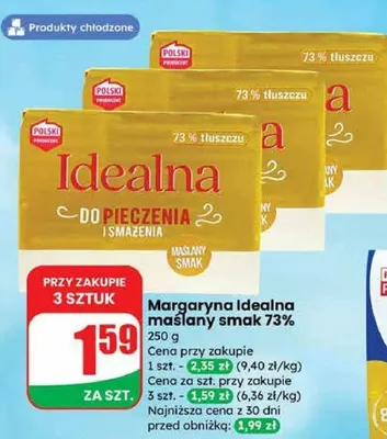 Margaryna Idealna maślany smak 73% promocja w Dino