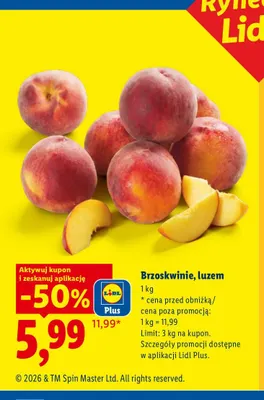 Brzoskwinie luzem promocja w Lidl