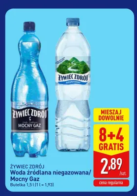 Woda źródlana Mocny Gaz Żywiec Zdrój promocja w Aldi