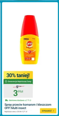 Spray przeciw komarom i kleszczom OFF! Multi insect promocja w ERLI