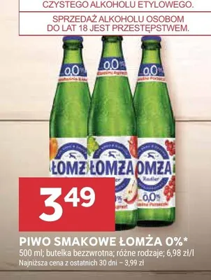 Piwo smakowe Łomża 0% promocja w Stokrotka