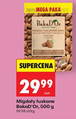 Migdały łuskane kalifornijskie, 500 g promocja w Biedronka