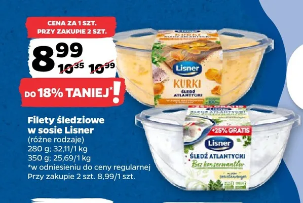 Filety śledziowe w sosie Lisner promocja w Netto