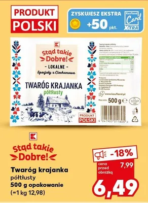 Twaróg krajanka półtłusty Ciechanowska Spółdzielnia Mleczarska promocja w Kaufland