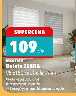 Roleta ZEBRA 95 x 150cm, biała, szara promocja w Biedronka
