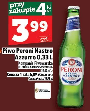 Piwo Peroni Nastro Azzurro promocja w TOPAZ