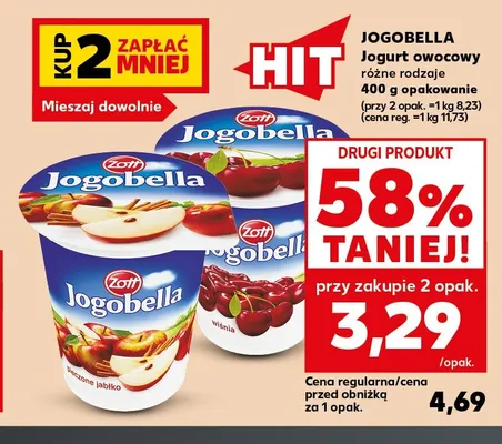 Jogurt owocowy Jogobella promocja w Kaufland